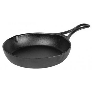 Tigaie adanca rotunda din fonta cu maner Lodge triplu asezonata Blacklock 18 cm L-BL63SK