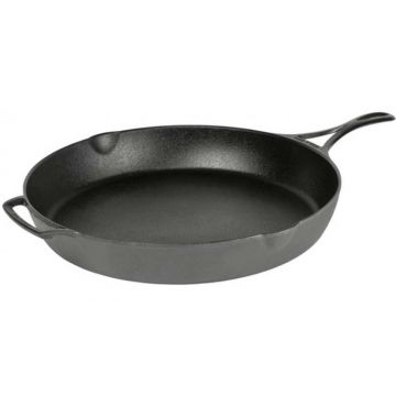 Tigaie adanca rotunda din fonta cu maner Lodge triplu asezonata Blacklock 37 cm L-BL10SK