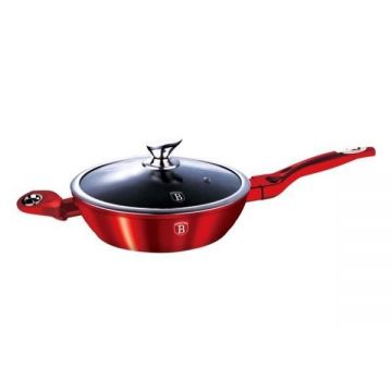Tigaie cu capac 4.9 Litri, Berlinger Haus, 32 cm, Burgundy Metallic Line, BH 1261