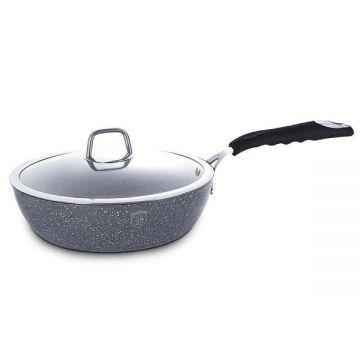 Tigaie cu capac adanca, 2.5 Litri, 24 cm, Gray Stone Touch Line, Berlinger Haus, BH 1165