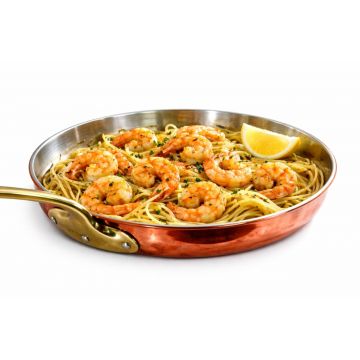 Tigaie din Cupru Ø32cm cu Maner din Bronz Profesionala