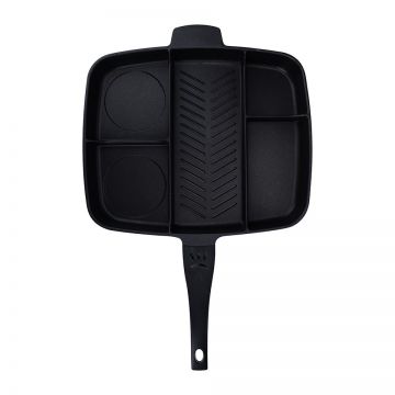 Tigaie Multifunctionala 5 in 1, Antiaderenta, Maner Ergonomic, Master Magic Pan, Negru