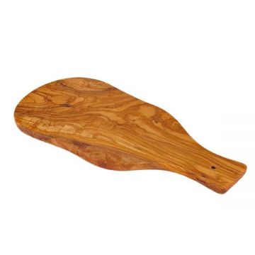 Tocator cu maner din lemn de maslin, 33-35 cm, forma naturala