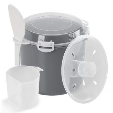 Vas pentru gatit orez la microunde, gri, 2.2 l