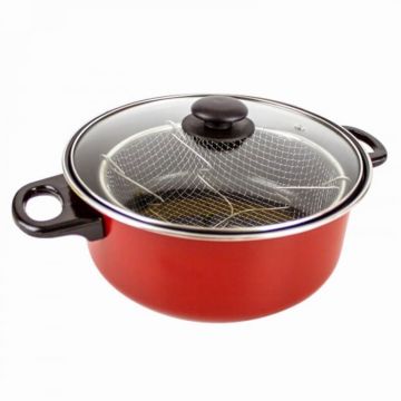 Cratita tip friteuza cu sita din inox, Bohmann BH71029-03, 24cm