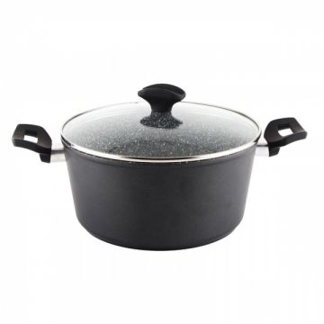 Oala cu capac sticla Zilan ZLN-3321, Aluminiu, 4L, 24cm, Compatibil inductie
