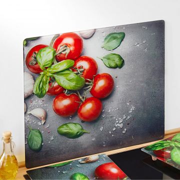 Placa de sticla protectie perete, rezistenta la caldura, 50x56 cm, Happymax