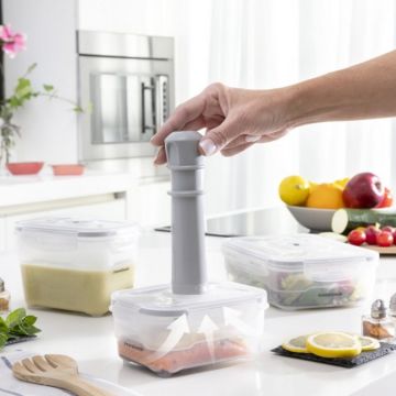 Set 3 recipiente pentru ambalare sub vid cu pompa manuala Vacse InnovaGoods