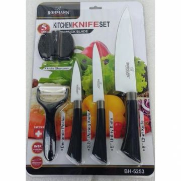 Set cutite 5 piese Bohmann BH5253, Otel ioxidabil, Invelis ceramic