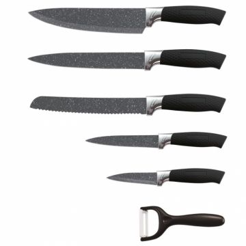 Set cutite 6 piese Bohmann BH5258, Cutie magnetica, Negru