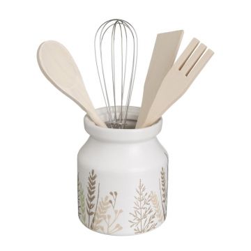 Set de ustensile de bucătărie din lemn cu suport 4 buc. Grass – Casa Selección