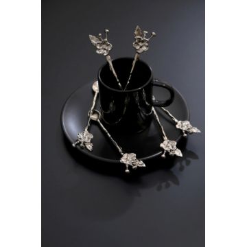 Set lingurite pentru ceai / cafea, Planet X, 283PLN1607, 100% zamac, Argintiu
