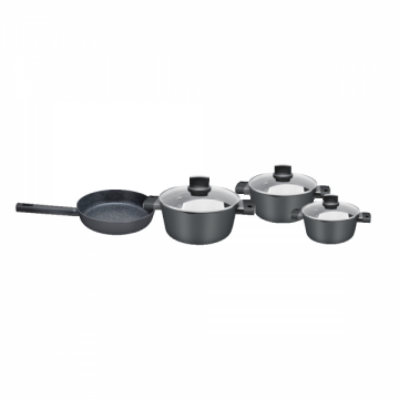 Set oale 7 piese Zilan ZLN-0959, Negru, Marmura si manere fine la atingere