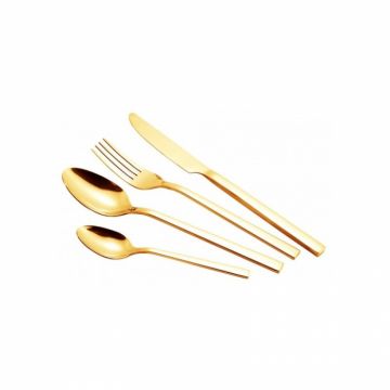 Set tacamuri 24 piese Voltz V51512AG24, Otel inoxidabil, Auriu