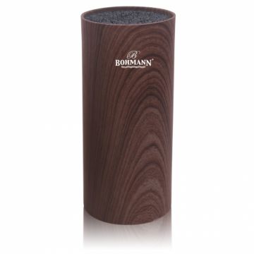 Suport rotund pentru cutite din plastic marmorat Bohmann BH6166, Maro