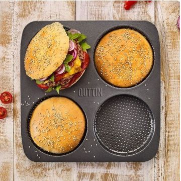 Tava perforata pentru hamburgeri la cuptor, 28x28x2.5cm, Happymax