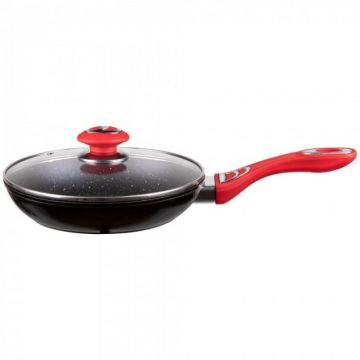 Tigaie cu capac Bohmann BH7502-26, aluminiu forjat, interior marmorat, 26cm