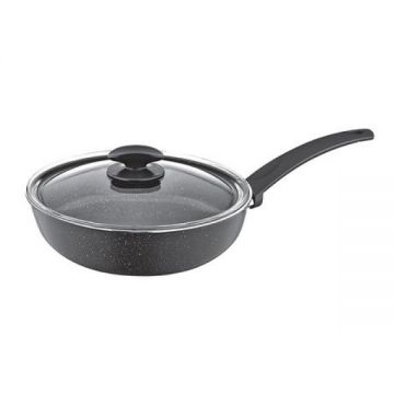 Tigaie cu capac Zilan ZLN-2065, Aluminiu, 24cm, Negru