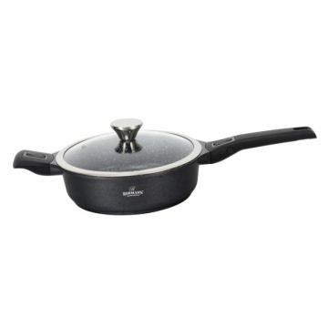 Tigaie cu manere detasabile Bohmann BH1730-28DFP, 4.1L, Aluminiu, Capac sticla, Diametru 28x8cm, Inductie, Neagra