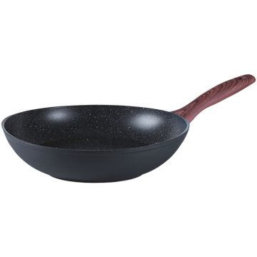 Tigaie tip WOK Sambonet Rock & Rose 28cm 3.5 litri inductie negru