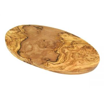 Tocator din lemn de maslin, forma ovala, lungime 30cm