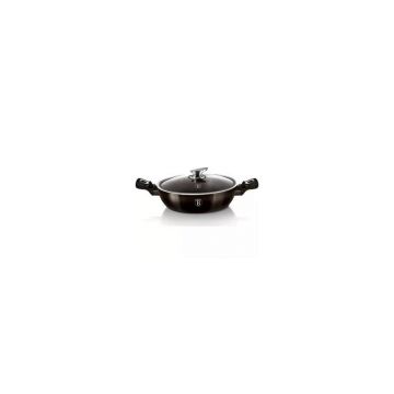 Cratita cu capac marmorata 28 cm Shiny Black Berlinger Haus BH 6609