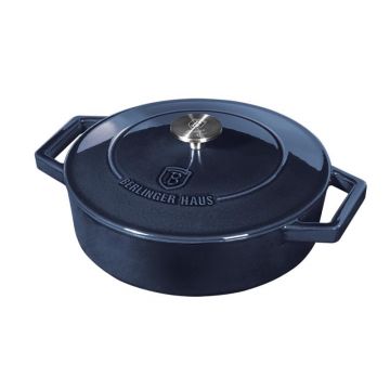 Cratita fonta emailata cu capac 26 cm Aquamarine Berlinger Haus BH 6523