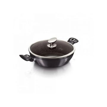 Cratita marmorata cu capac 28 cm Carbon Pro Berlinger Haus BH 6898