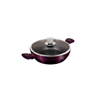 Cratita marmorata cu capac 28 cm Purple Eclipse Berlinger Haus BH 6632