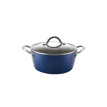 Oala cu capac Zilan ZLN9600 diamond, cu baza de inductie, ceramica si inox, usor de spalat, 20 cm