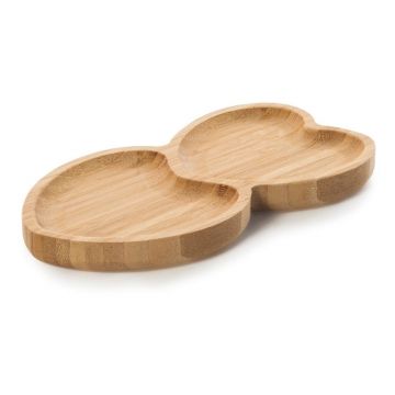Platou servire din bambus în formă de inimă Bambum Amor