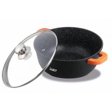 SEMIOALA ALUMINIU TURNAT+CAPAC , 24 cm x 11.5 cm , 4.4 L, DARK LINE, COOKING BY HEINNER SEMIOALA ALUMINIU TURNAT+CAPAC , 24 cm x 11.5 cm , 4.4 L, DARK LINE, COOKING BY HEINNER
