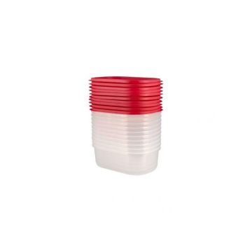 Set 10 cutii alimente Spring, rosii, 2.7 litrii