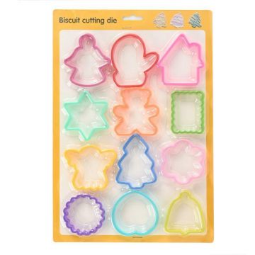 Set 12 forme pentru prajituri eMazing, material polipropilena, diverse forme, pentru orice ocazie,  adancime 1.6 cm, 23.3 x 33.5 x 1.8 cm, multicolor