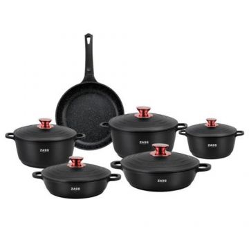 Set oale de inalta calitate din aluminiu Zass Gourmet ZG-ZCS 01, Negru