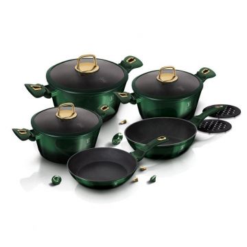 Set oale marmorate cu capace 10 piese Emerald Collection Berlinger Haus BH 6065