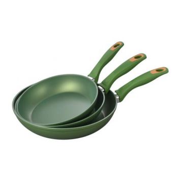 Set tigai antiaderente din aluminiu turnat sub presiune Zass Gourmet ZG-ZCS 06, Verde