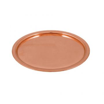 Tava Rotunda Lucioasa din Cupru pentru Servit, 30cm
