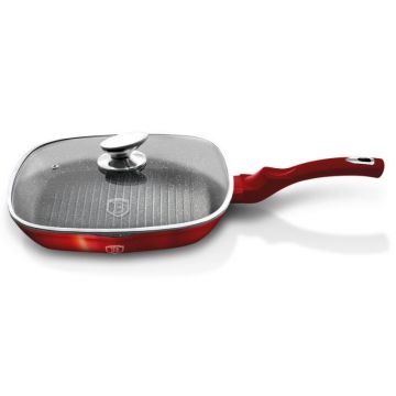 Tigaie grill cu capac 28 cm  Berlinger Haus Burgundy Metalic Line BH 1613N