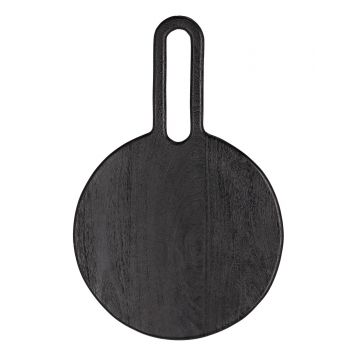 Tocator Eliot L, Bizzotto, 40 x 60 x 1.75 cm, lemn de mango, negru