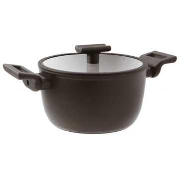 Oala cu capac Sambonet Titan Pro Double 28cm  7.6 litri  inductie  negru
