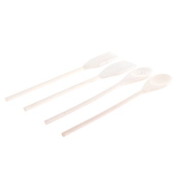 Set 4 ustensile WOODEN, 30 cm, lemn, natur