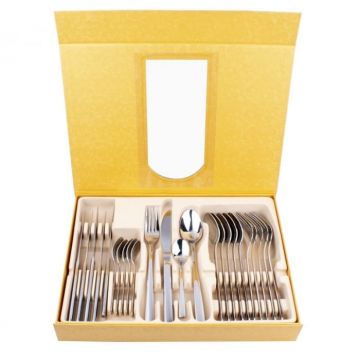 Set tacamuri 24 piese Bohmann Premium BP24, Otel inoxidabil, Cutie Aurie