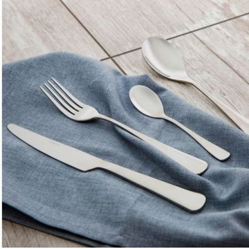 Set tacamuri 24 piese Rave, Ambition, 6 persoane, otel, argintiu