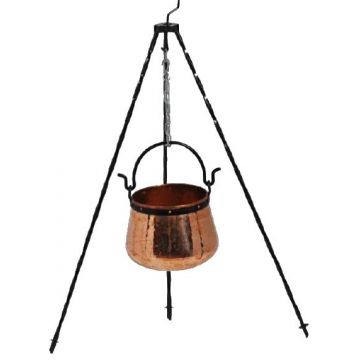 Suport trepied metalic pentru ceaune, 1 m, din oțel cu lanț reglabil