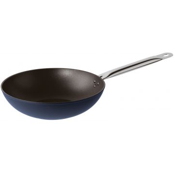 Tigaie tip WOK Sambonet Midnight Blue 28cm inductie albastru Tigaie tip WOK Sambonet Midnight Blue 28cm inductie albastru