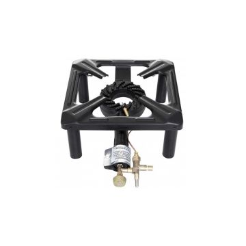 Arzator din fonta pe gaz cu valva de siguranta si stativ ajustabil 40 x 40 cm ALL'GRILL 40401