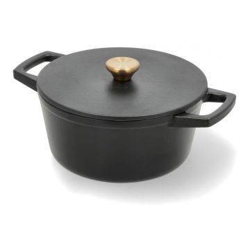 Oală cu capac din fontă 3,6 l adecvată pentru plita cu inducție – Holm