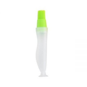 Recipient din Silicon cu Pensula pentru Ulei, Ou sau Unt Topit Verde G Glixicom®