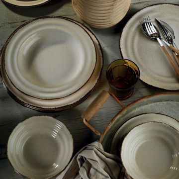 Serviciu de masa, 24 piese,  Portelan, Crem